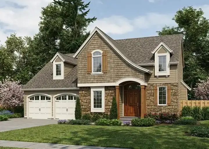 Traditional house plans 23-545 - front exterior, 2,010 sq ft, 4 bed, 2 bath house plans | Monster House Plans