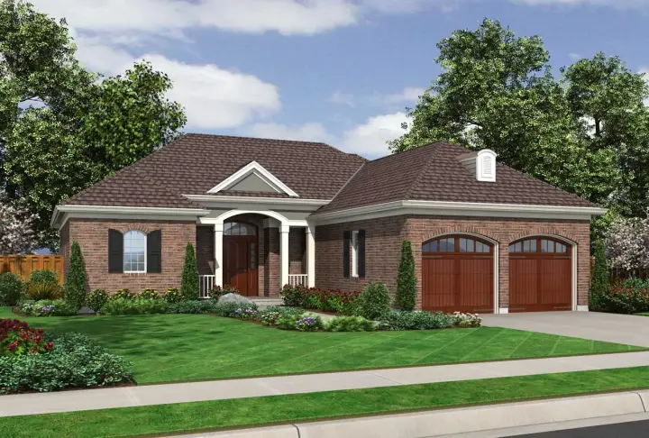 Traditional house plans 23-547 - front exterior, 1,690 sq ft, 3 bed, 2 bath house plans | Monster House Plans