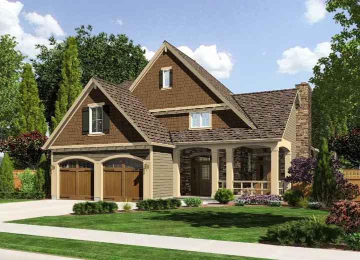 Craftsman house plans 23-550 - front exterior, 1,959 sq ft, 4 bed, 2 bath house plans | Monster House Plans