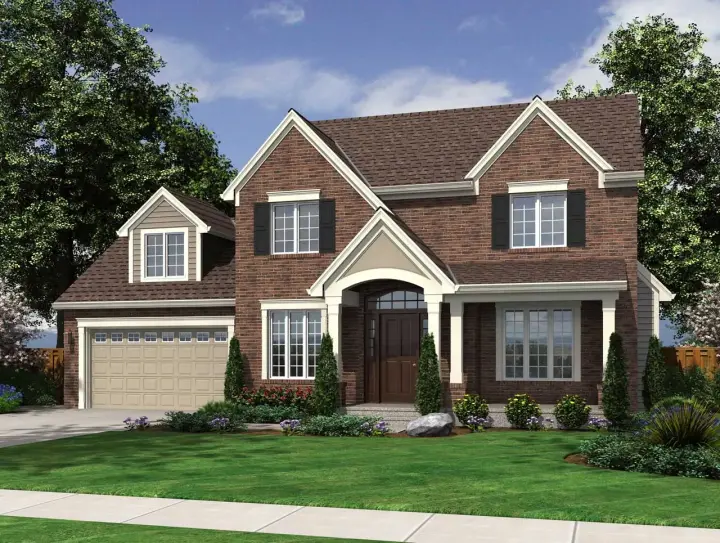 Traditional house plans 23-553 - front exterior, 2,004 sq ft, 4 bed, 2 bath house plans | Monster House Plans