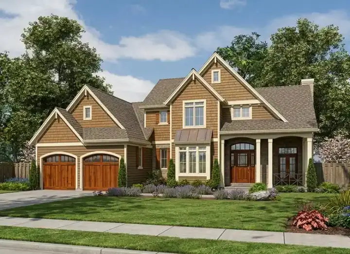 Traditional house plans 23-554 - front exterior, 2,234 sq ft, 4 bed, 2 bath house plans | Monster House Plans
