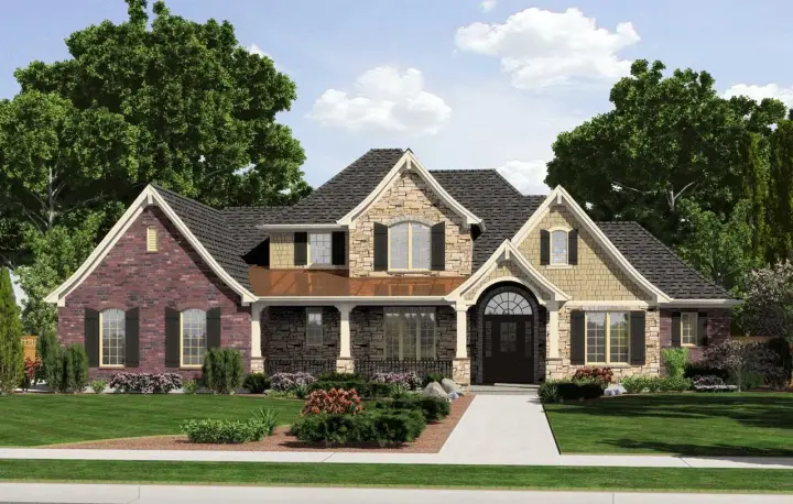 European house plans 23-559 - front exterior, 2,594 sq ft, 4 bed, 2 bath house plans | Monster House Plans