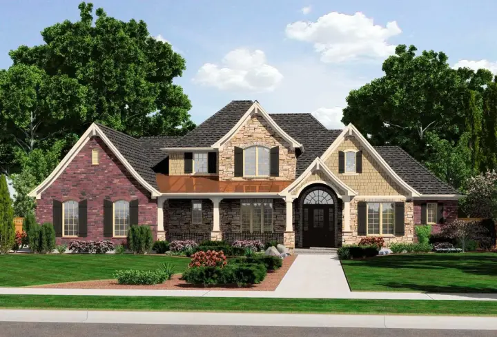 Traditional house plans 23-560 - front exterior, 2,776 sq ft, 4 bed, 2 bath house plans | Monster House Plans