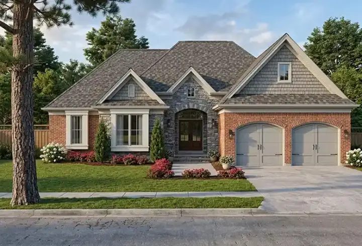 Traditional house plans 23-567 - front exterior, 2,336 sq ft, 3 bed, 2 bath house plans | Monster House Plans