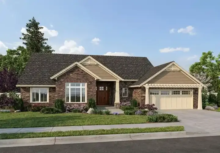 Traditional house plans 23-568 - front exterior, 1,791 sq ft, 3 bed, 2 bath house plans | Monster House Plans