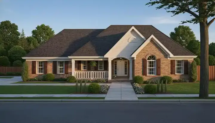 Traditional house plans 23-577 - front exterior, 1,764 sq ft, 3 bed, 2 bath house plans | Monster House Plans