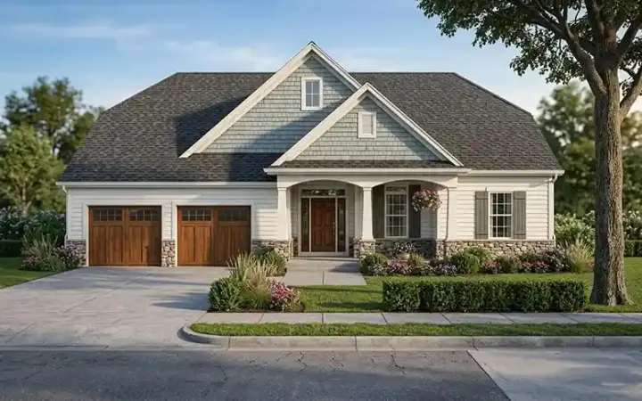 Craftsman house plans 23-580 - front exterior, 1,667 sq ft, 3 bed, 2 bath house plans | Monster House Plans