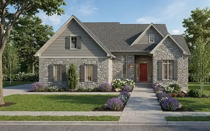 Traditional house plans 23-582 - front exterior, 2,065 sq ft, 3 bed, 2 bath house plans | Monster House Plans