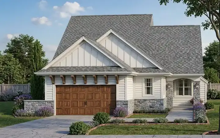 Cottage house plans 23-583 - front exterior, 1,487 sq ft, 3 bed, 2 bath house plans | Monster House Plans