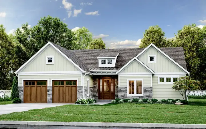 Modern Farmhouse house plans 23-585 - front exterior, 1,885 sq ft, 3 bed, 2 bath house plans | Monster House Plans