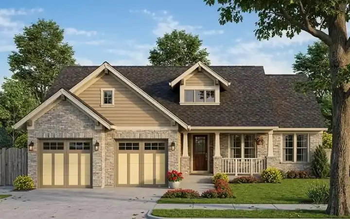 Craftsman house plans 23-586 - front exterior, 1,893 sq ft, 0 bed, 0 bath house plans | Monster House Plans