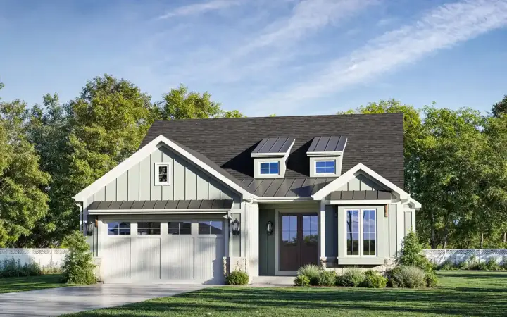 Modern Farmhouse house plans 23-587 - front exterior, 1,994 sq ft, 3 bed, 2 bath house plans | Monster House Plans
