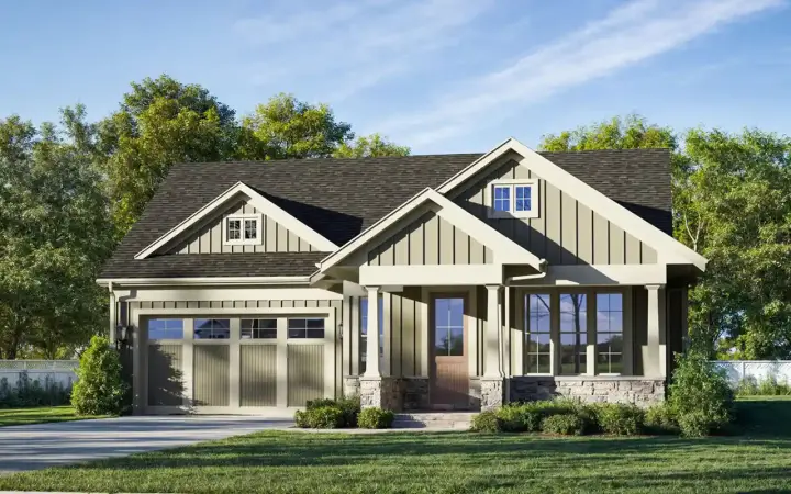 Craftsman house plans 23-588 - front exterior, 2,393 sq ft, 3 bed, 3 bath house plans | Monster House Plans