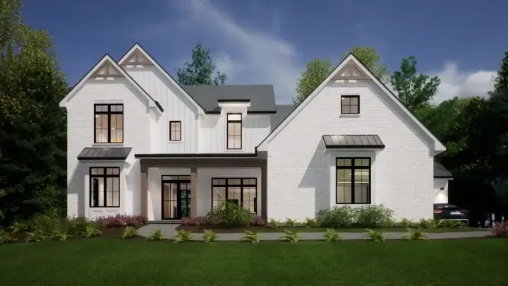 New American house plans 23-590 - front exterior, 3,369 sq ft, 4 bed, 3 bath house plans | Monster House Plans