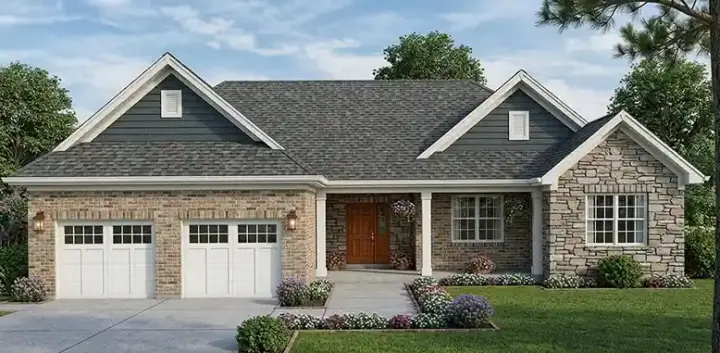 Craftsman house plans 23-593 - front exterior, 1,971 sq ft, 3 bed, 2 bath house plans | Monster House Plans
