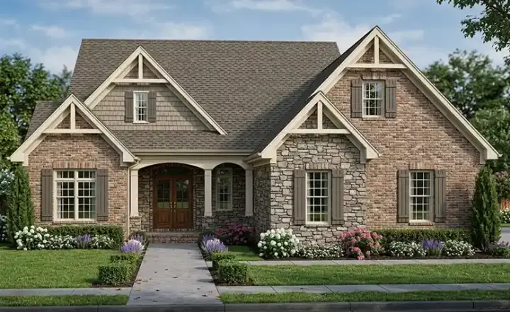 Traditional house plans 23-595 - front exterior, 2,794 sq ft, 4 bed, 2 bath house plans | Monster House Plans