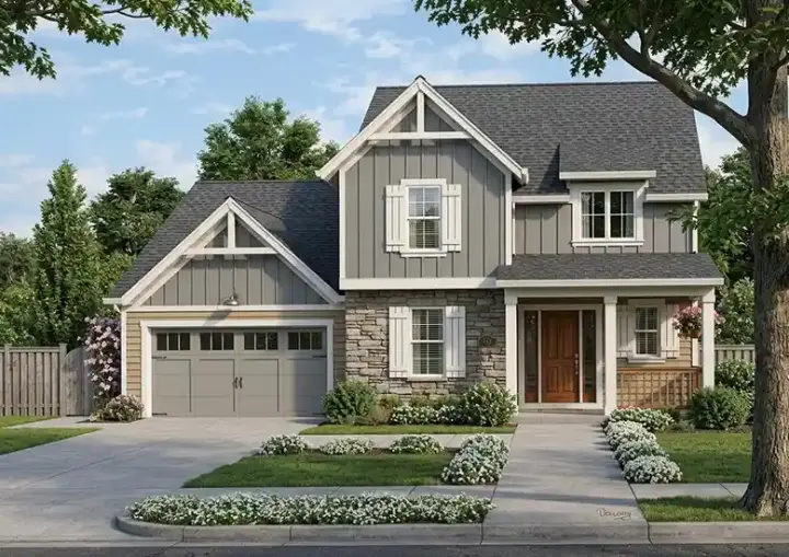 Traditional house plans 23-596 - front exterior, 1,664 sq ft, 3 bed, 2 bath house plans | Monster House Plans