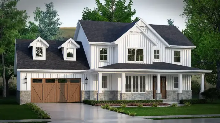 Country house plans 23-598 - front exterior, 2,232 sq ft, 4 bed, 2 bath house plans | Monster House Plans