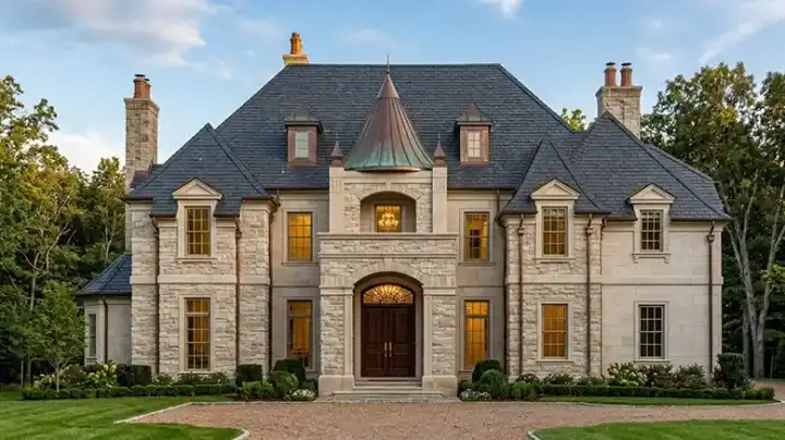 Mediterranean house plans 24-106 - front exterior, 3,708 sq ft, 4 bed, 4 bath house plans | Monster House Plans