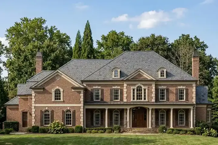 European house plans 24-107 - front exterior, 5,356 sq ft, 4 bed, 4 bath house plans | Monster House Plans