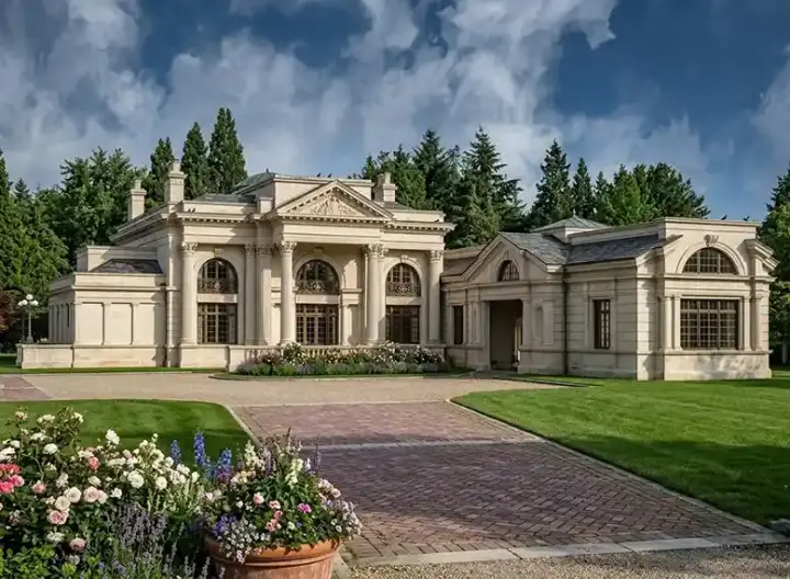 Greek Revival house plans 24-114 - front exterior, 9,745 sq ft, 5 bed, 5 bath house plans | Monster House Plans