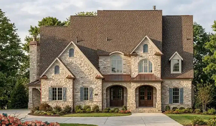 European house plans 24-116 - front exterior, 3,284 sq ft, 4 bed, 3 bath house plans | Monster House Plans