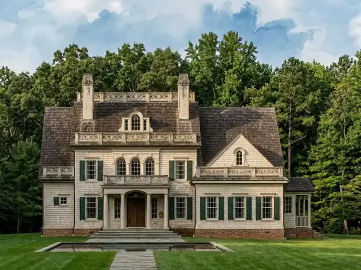 Southern Colonial house plans 24-121 - front exterior, 3,159 sq ft, 4 bed, 3 bath house plans | Monster House Plans
