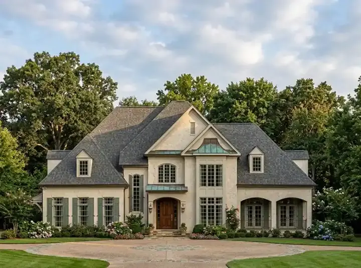 Traditional house plans 24-134 - front exterior, 3,720 sq ft, 4 bed, 4 bath house plans | Monster House Plans