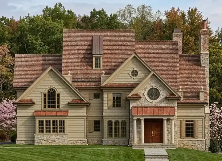 European house plans 24-151 - front exterior, 2,625 sq ft, 3 bed, 3 bath house plans | Monster House Plans