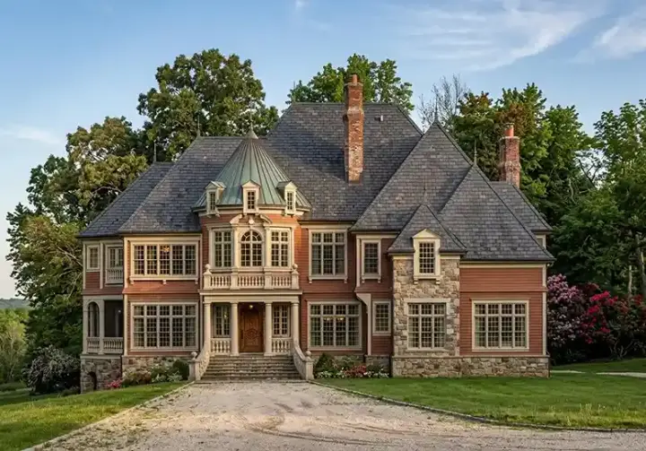 European house plans 24-161 - front exterior, 3,698 sq ft, 5 bed, 4 bath house plans | Monster House Plans