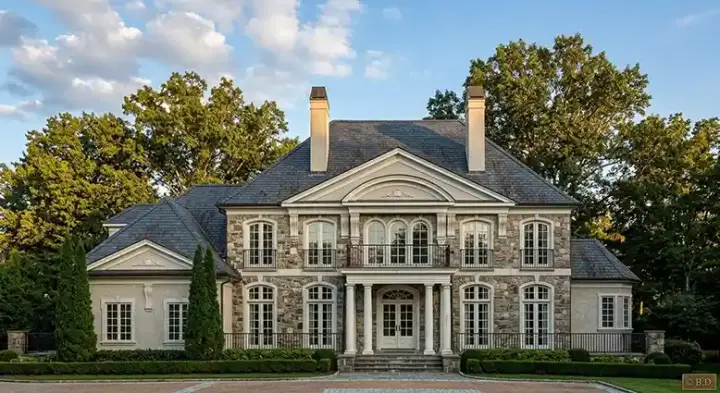 European house plans 24-170 - front exterior, 5,691 sq ft, 5 bed, 5 bath house plans | Monster House Plans