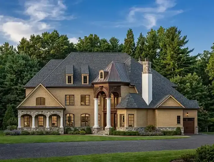 European house plans 24-185 - front exterior, 2,979 sq ft, 3 bed, 2 bath house plans | Monster House Plans