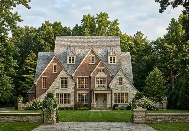 French Country house plans 24-198 - front exterior, 3,691 sq ft, 4 bed, 3 bath house plans | Monster House Plans