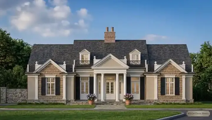Southern house plans 24-207 - front exterior, 2,540 sq ft, 3 bed, 2 bath house plans | Monster House Plans