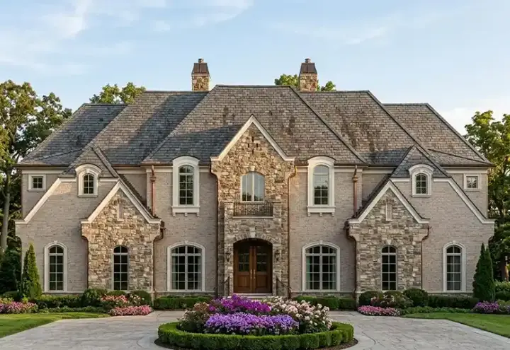 European house plans 24-230 - front exterior, 6,092 sq ft, 6 bed, 6 bath house plans | Monster House Plans