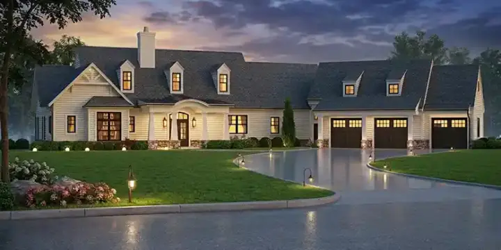 Country house plans 24-242 - front exterior, 2,830 sq ft, 3 bed, 2 bath house plans | Monster House Plans