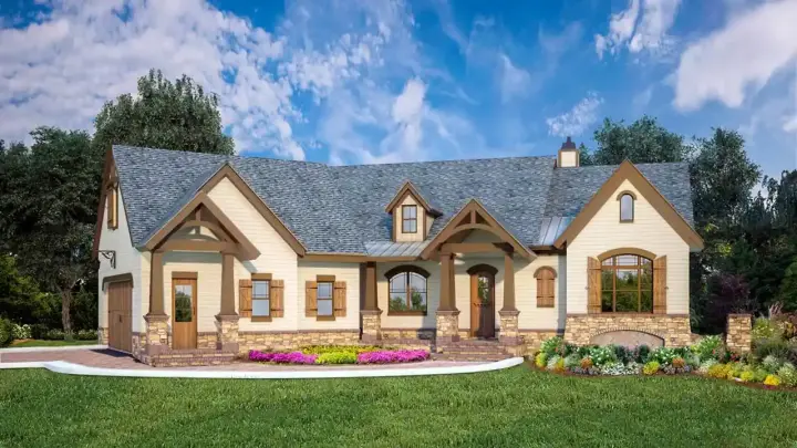 Country house plans 24-243 - front exterior, 2,764 sq ft, 3 bed, 2 bath house plans | Monster House Plans