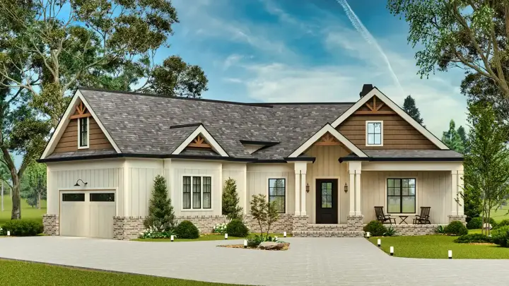 Craftsman house plans 24-275 - front exterior, 2,341 sq ft, 3 bed, 2 bath house plans | Monster House Plans
