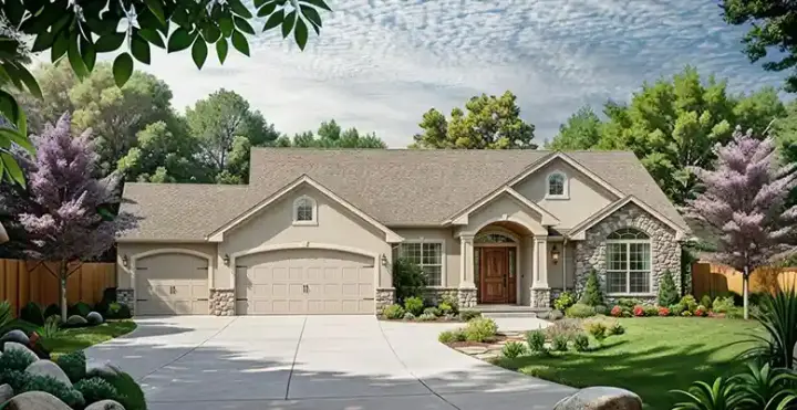 Traditional house plans 25-125 - front exterior, 1,336 sq ft, 3 bed, 2 bath house plans | Monster House Plans