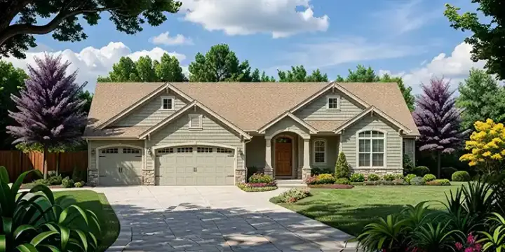 Traditional house plans 25-133 - front exterior, 1,464 sq ft, 3 bed, 2 bath house plans | Monster House Plans