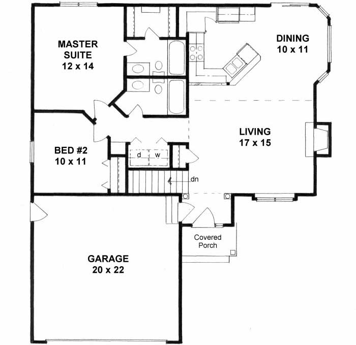 2 bedroom 2 bath single story house plans