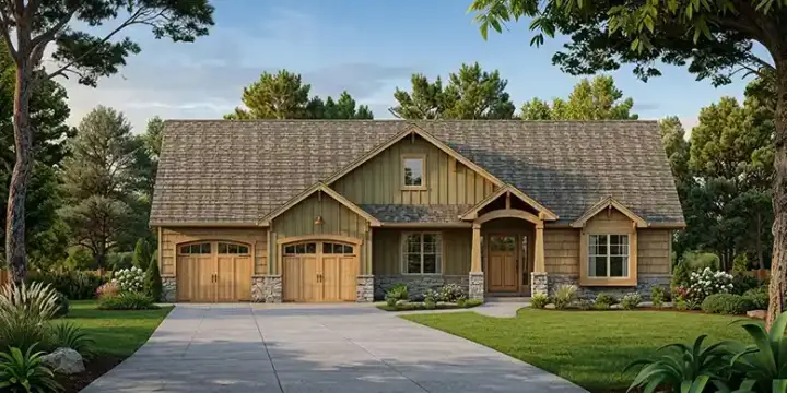 Traditional house plans 25-168 - front exterior, 1,585 sq ft, 3 bed, 2 bath house plans | Monster House Plans