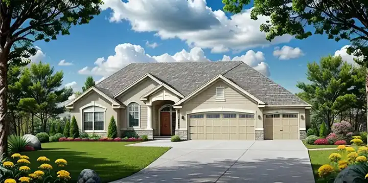 Traditional house plans 25-169 - front exterior, 1,602 sq ft, 3 bed, 2 bath house plans | Monster House Plans