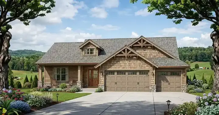Craftsman house plans 25-187 - front exterior, 1,469 sq ft, 3 bed, 2 bath house plans | Monster House Plans