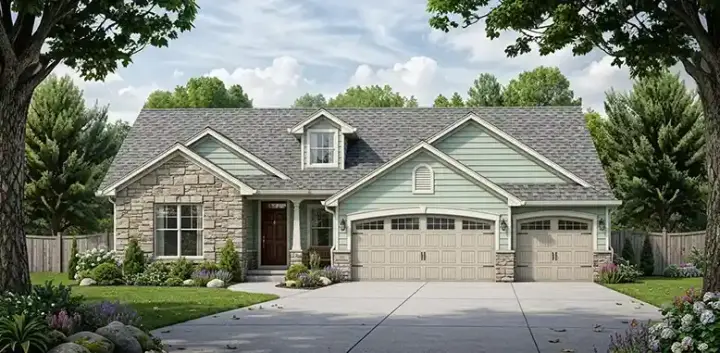 Traditional house plans 25-188 - front exterior, 1,470 sq ft, 3 bed, 2 bath house plans | Monster House Plans