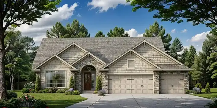 Traditional house plans 25-189 - front exterior, 1,476 sq ft, 3 bed, 2 bath house plans | Monster House Plans