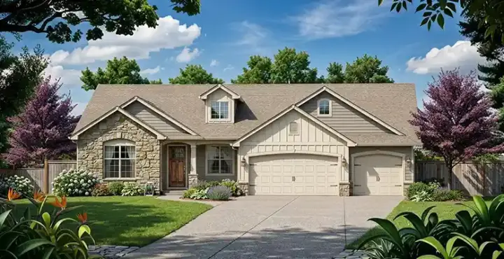 Traditional house plans 25-190 - front exterior, 1,500 sq ft, 3 bed, 2 bath house plans | Monster House Plans