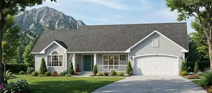 Ranch house plans 25-193 - front exterior, 1,526 sq ft, 3 bed, 2 bath house plans | Monster House Plans