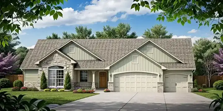 Traditional house plans 25-194 - front exterior, 1,539 sq ft, 3 bed, 2 bath house plans | Monster House Plans