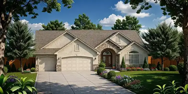 Traditional house plans 25-199 - front exterior, 1,651 sq ft, 3 bed, 2 bath house plans | Monster House Plans